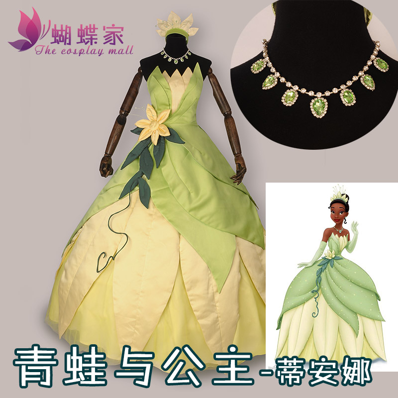 Men'S Accessories For Christmas - Prinses Tiana Jurk Cosplay Kostuum Carnavalskostuum