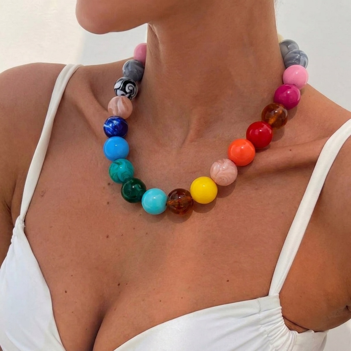 Men Accessories Aesthetic - Mode Kleurrijke Acryl Grote Ronde Kralen