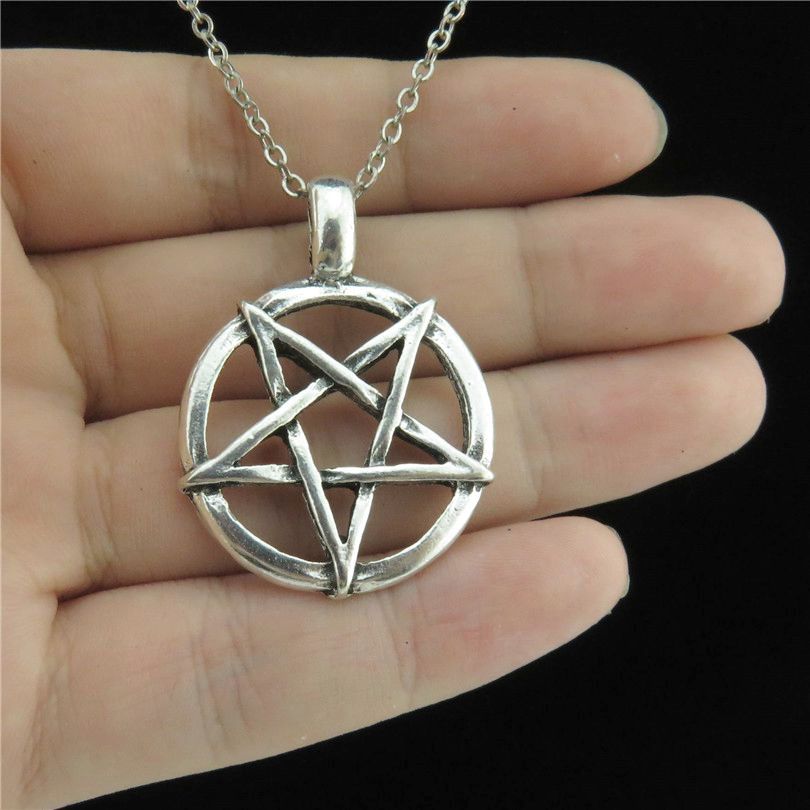 Men Accessories Aesthetic - Fashion Vintage Zilveren Kleur Pentagram Kettingen