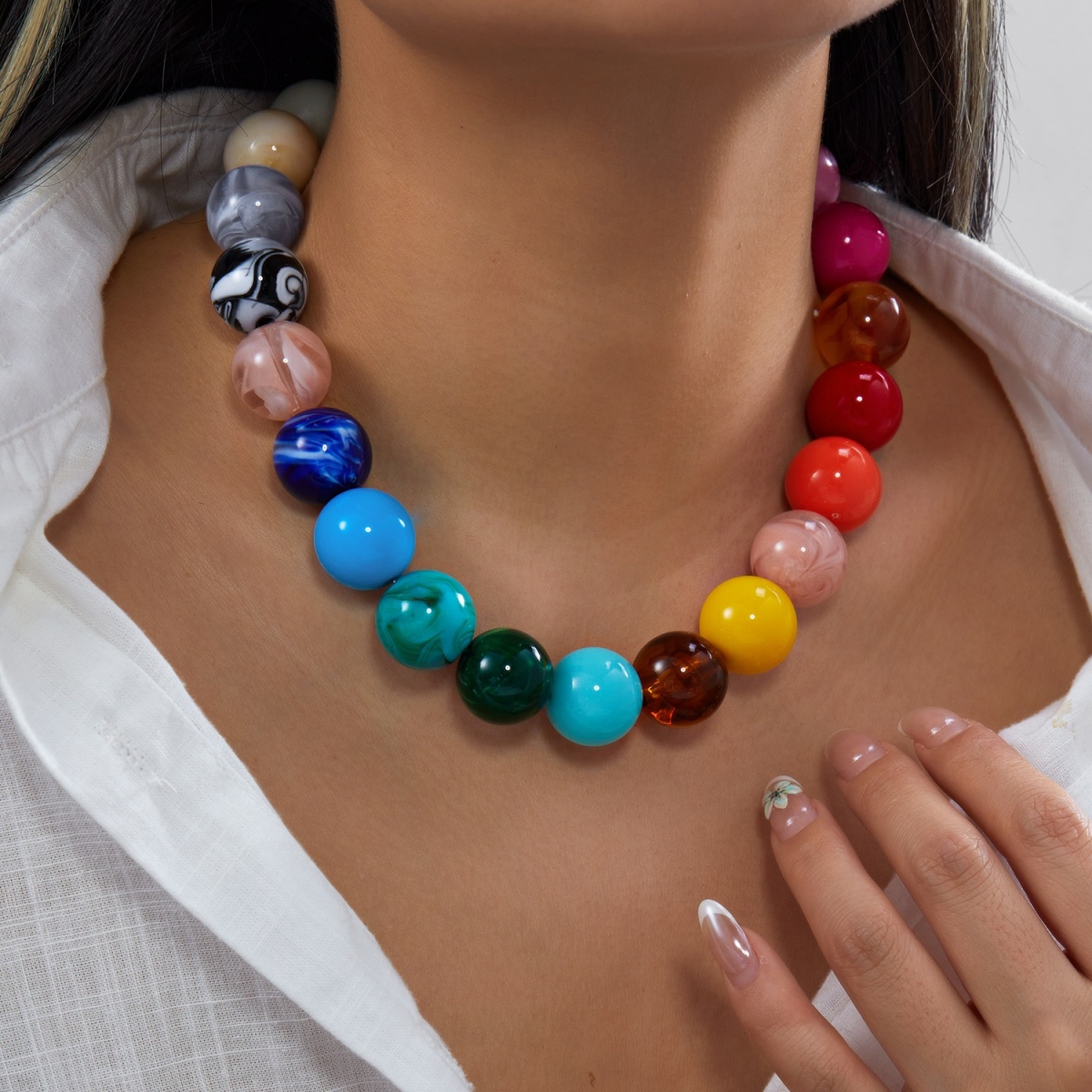 Mode Kleurrijke Acryl Grote Ro - Men Accessories Aesthetic recensie en prijs