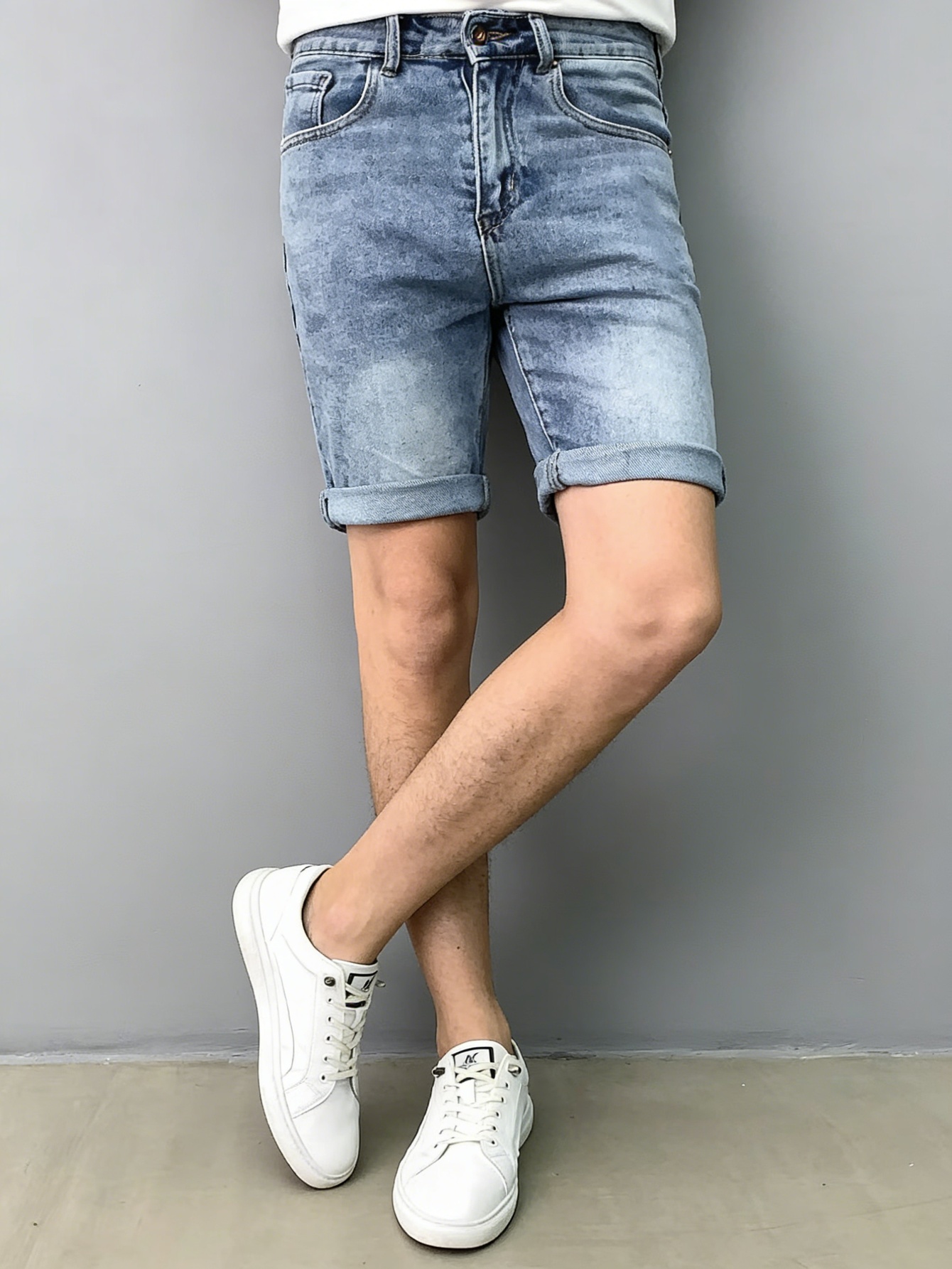 Klassieke stretch-denimshorts  - Men Accessories To Wear recensie en prijs