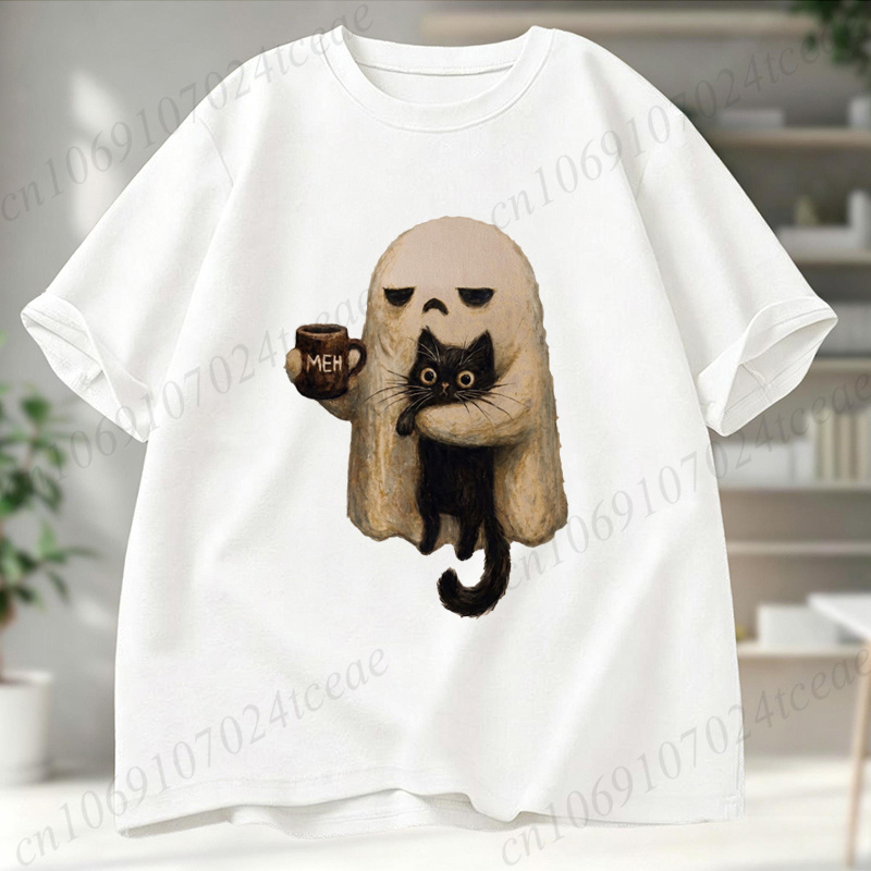 Ghost-Cat Shirt Spooky Black C - Men Accessories Aesthetic recensie en prijs